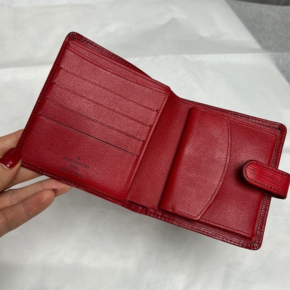 Auth. Louis Vuitton Epi Leather Porte Billes Compact Red Wallet Vintage France - Picture 5 of 17